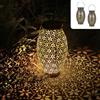 Görvitor Görvitor Lanterne Solari per Esterni, 2 Pezzi, Lanterna a LED in Metallo, IP65 Impermeabile, Sospesa/in Piedi, per Giardino, Vintage, Balcone, Terrazza, Prato, Natale (Nero)