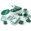 Genius - Tagliaverdure e Frutta in plastica, Plastica, Verde Menta, 28.5 x 21 x 16.3 cm