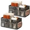 Prandom Grandi contenitori pieghevoli a cubo 28x28x28 cm [confezione da 4] Cestini portaoggetti in tessuto di lino Cassetto a cubi con manici in cotone Organizzatore Rosa