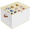 QinyOulhause Scatole per Scarpe, Adatto per 12 Paia, Organizer Scarpe, Organizer per scarpe per armadio con coperchio trasparente e manici rinforzati per Camera da Letto, Ingresso, Armadio