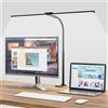 Hensam Lampada da tavolo LED potente, dimmerabile lampada a clip architetto, 5 modalità di colore, protezione occhi luce scrivania touch controllo per PC lavoro, studio, nero