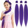 Ohobloom Hair Extension per capelli pettinati pre-stretch, Ombre Green Braiding Hair Extension per trecce da 26 pollici, 6 confezioni di Yaki Textured Crochet Synthetic Hair Hot Water Setting Crochet Extensions (26