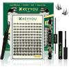 Keyyoulash, kit fai da te per extension per ciglia, 120 pezzi, 8-18 MIX, kit di extension per ciglia con colla e guarnizione, rimuovi ciglia e applicatori, per extension fai da te a casa (KY07)