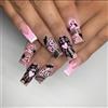 Viugex 24 pezzi per Halloween, unghie finte lunghe, nude rosa, unghie artificiali, stampa acrilica su unghie con fantasma, design a ragnatela, unghie naturali da incollare, per donne nail art