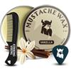 Striking Viking Kit Cera Baffi E Pettine - 2 Oz, Vaniglia | Tenuta Forte Per Domare, Acconciare E Curare La Barba - Formula Non Grassa - Accessorio Antistatico Incluso