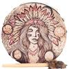 Msiud Tamburo Sciamanico, Da Stadio Con Manico Di Sciamanico Fatto A Mano Racchetta Per Rituali Sciamanici E Meditazione Alchimia Sciamanica Pelle Pecora Strumento Rotondo Vintage (25cm Indian)