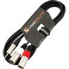 VisioSound Cavo 3.5mm Jack TRS Stereo Mini a Doppio 2 x Maschio XLR/Cavo Segnale Audio 3m