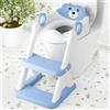 COOSEYA Sedile WC per bambini, per imparare a usare il vasino, 2 in 1, per ragazzi e ragazze, tappetino imbottito impermeabile con sgabello antiscivolo