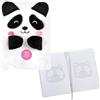 Idena 12106 - Quaderno A5 a righe, Fluffy Panda, 80 fogli, 80 g/m² in bianco, con nastro e nastro di peluche
