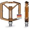 SHREDR. Shine Pedali per MTB | Pedali piatti di alta qualità per mountain bike | con riflettori (conformi alle norme locali vigenti) (arancione, XL)