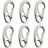 WVRLY 6Pcs Snap Rope Hook Clip In Acciaio Inox Spring Moschettone a forma di uovo Snap Hook Marine Anchor Clips per Outdoor Tactical Survival Gear Pet Accessorio Portachiavi