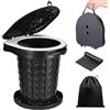 KALBIGRO WC Portatile Adulti, 220kg Toilette Portatile Pieghevole, Gabinetto Portatile Adulti con 10 Sacchetti per WC Campeggio, Water Portatile Adulti per Campeggio, Escursionismo, Pesca, Viaggio