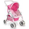 Teorema Giocattoli Passeggino per Bambole Leggero e Pieghevole, Carrozzina per Bambole con Cappotta Regolabile, Cesto Portaoggetti, Struttura in Metallo, Passeggino Giocattolo Bambina Manovrabile,Rosa