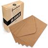 Japun - Buste (50 pezzi) - formato C6, 162 x 114 mm, carta kraft marrone | Busta da lettera in carta da 150 g/m², con chiusura gommata, senza finestra, per inviti da scrivere e stampare