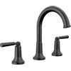 Delta Rubinetto Saylor nero diffuso rubinetto da bagno a 3 fori, rubinetti da bagno neri opachi, rubinetto per lavabo con tecnologia Diamond Seal, gruppo di scarico in metallo, nero opaco