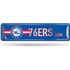 Rico Industries Cartello stradale in metallo con scritta NBA Philadelphia 76ers, 10,2 x 38,1 cm, ideale per casa, ufficio, camera da letto e grotta dell'uomo