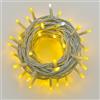 IXTRIMA Catena Luminosa LED, catenaria 10 Metri da esterno, 100 Luci, IP65 Impermeabile e Prolungabile con Effetto Flash, per Natale, Negozi, Balcone (Luce gialla - Flash totale, Cavo bianco)