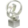Flair Flower Scultura decorativa moderna arte ornamenti 3D statua decorazione moderna, decorazione moderna, tratto artistico, idea regalo, argento