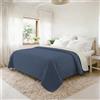Italian Bed Linen Trapunta Matrimoniale Primaverile in Microfibra, Copriletto Estivo Double Face - Trapuntino 100gr Morbido e Leggero - Coperta Letto Qualità Premium 250x250 cm - BLUE/SABBIA