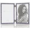 Lawrence Frames 4x6 argento metallo scintillante doppia cornice - blu notte