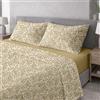 Ruggeri Set Lenzuola Completo Letto Matrimoniale Microfibra, Foglie Tortora | Set Lenzuola Alta Qualità Certificato Oeko-Tex, Lenzuolo con Angoli 170x195 cm, Lenzuolo Piatto 240x280 cm, 2 Federe 50x80 cm