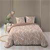 Douceur d'Intérieur, Parure da letto 3 pezzi (260 x 240 cm) Morgane Mocha, 100% cotone