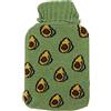 Wakects Borsa dell'Acqua Calda 2000 ml con Coperchio Lavorato a Maglia, per Bambini e Adulti, Design Avocado, per Tenere al Caldo in Inverno