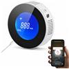 BoundlessBrothers Rilevatore di gas WLAN con LCD, rilevatore di perdite di gas per gas naturale/bombole/carbone, allarme 85 dB, controllo app, compatibile con Alexa & Google Home, certificato EN 50194