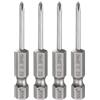 QUARKZMAN 4Pz #00 Punte Cacciavite Phillips PH00 1/4 Gambo Esagonale 2 (50mm) Lungo 2.5mm Asta Punta Trapano a Croce Magnetiche acciaio S2 Inserti per Avvitatore Industriale, Grigio