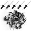 Wvxilyr 50 Pezzi Rivetti Ciechi in Alluminio con Grande Flangia, Rivetto cieco in alluminio, Rivetti Ciechi in Lega di Alluminio, per Costruzioni, Automobili, Nautica e Mobili (Noir, 4.8mm x 12mm)