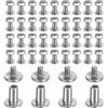 sourcing map 40 set di viti Chicago M2 x 6 mm di lunghezza 3 mm in metallo Phillips rivetti rivetti rivetti vite per rilegatura fai da te in pelle, cintura, borsa, artigianato, rilegatura, argento