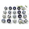 ARTISNO Set di 20 pomelli in ceramica blu per armadietti, mobili e maniglie per cucina, bagno, cassettiera, cassetti, maniglie decorative in ceramica e pomelli