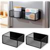 Valyrane 2 Scaffali magnetici per frigorifero, portaspezie magnetico, scaffale magnetico senza fori per organizzazione e conservazione cucina (nero)