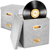 CHSG Contenitore per dischi in vinile per 45+ LP singoli (12 pollici), organizzatore di dischi per album, CD, passaporti, riviste, file, schedario per documenti, contenitore organizzatore
