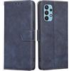 RankOne Cover per Samsung Galaxy A32 4G (6.4 Inches), Custodia Flip Pelle Portafoglio, Magnetica Libro Bumper Cover Case - Blu