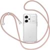XTCASE Cover con Cordino per Xiaomi Redmi Note 13 Pro+ Plus 5G, Trasparente Custodia con Laccio Tracolla Collana, Ultra Sottile Morbido Silicone TPU Antiurto AntiGraffio Anticaduta, Oro Rosa