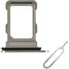 Cemobile Supporto di ricambio per slot per scheda SIM per iPhone 16 Pro e 16 Pro Max (versione SIM singola) con anello di tenuta in gomma impermeabile e perno di espulsione aperto (titanio naturale)