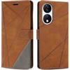 SONWO Cover per Honor 90 Smart 5G / Honor X7b 4G / 5G, Flip Custodia in PU Pelle, Cover a Libro Portafoglio con Slot per Schede e Supporto Stand per Honor 90 Smart 5G / X7b 4G / 5G, Marrone