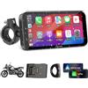 Carpuride W603B Schermo Carplay per Moto per BMW R1200GS R1250GS S1000XR, Touchscreen Impermeabile da 6,3 Pollici, Navigazione GPS Portatile Carplay/Android Auto per Moto