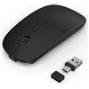 Azmall Mouse wireless Bluetooth 5.2/3.0 e ricevitore USB-A/tipo C 2 in 1, mouse silenzioso con modalità jiggler (nero, mouse wireless)