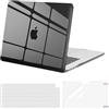 MOSISO Custodia Compatibile con MacBook Air 15 Cover M5 M4 M3 M2 Chip A3448 A3241 A3114 A2941 2026 2025-2023, per Macbook Air 15 pollici M4 M3 M2 Case&Copritastiera&Pellicola, Nero Fumo