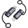 BOUTOP C32 Adattatore Lightning USB C [MFI certificato] per 36W Ricarica Rapida Compatibile con iPhone, iPad - [2 pacchetto, Grigio scuro]