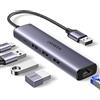 UGREEN Hub USB 3.0 Ethernet in Alluminio con Porta Alimentazione Tipo C 5V/2A Cavo di Nylon RJ45 Gigabit Adattatore LAN 1000Mbps Plug & Play su Windows 11 10 8 MacOS