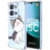 YUXING Cover Trasparente per Xiaomi Redmi 15C 5G 4G/Poco C85 4G - Custodia Protettiva Sottile in TPU Morbido Antiurto con Carino Motivo Disegno Cool (Cat)