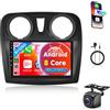 Rimoody 6G+128G 8 Core Wireless Carplay Android Autoradio per Renault Dacia Logan 2 Sandero B52 2012-2019 9 Pollici Autoradio Android Auto GPS Navi WiFi Mirror Link Bluetooth FM/RDS/DSP Telecamera Posteriore