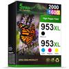 Jettruemedia 953XL Cartucce Compatibili per HP 953 XL Multipack Cartuccia per HP OfficeJet Pro 7720 7740 8710 7730 8720 8725 8728 8730 8740 8715 8718 8210 8218 Stampante d'Inchiostro (5-Pack)