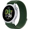 GIOPUEY Cinturini Compatibile con COROS Pace 4, Nylon Traspirante Sport Loop Cinturino in Morbido Nylon Intrecciato Strap Band - Darkgreen