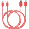 MaGeek® [Confezione da 2 1,8m Extra Lungo Micro USB cavo ad alta velocità USB 2.0 cavo di sincronizzazione e ricarica per Samsung, HTC, Sony, Motorola, LG, Google, Nokia e More (Rosa)
