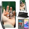 PHINIENLAND Cover per Xiaomi Redmi Note 10 5G / Note 10T 5G Case PU Pelle Custodia [Kickstand] [Chiusura magnetica] [Slot per Schede], Portafoglio Flip Custodia per Xiaomi Poco M3 Pro 5G,Gattino