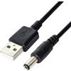 ChenYang, cavo adattatore CY DC 5V da USB 2.0 A 1mm (maschio) a connettore a cilindro da 5,5 mm x 2,5 mm, cavo di ricarica della lunghezza di 80 cm, nero